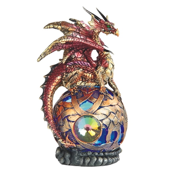FC Design 6"H Red Dragon On Light Up LED Orb Figurines Statue Sculpture Ornament Decoration Home/Room Decor and Unique Gift Ideas for Housewarming, Holidays and Birthdays