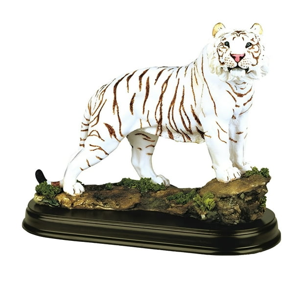 FC Design 6"H White Tiger Standing on Rock Figurine Statue Sculpture Ornament Decoration Home/Room Decor and Unique Gift Ideas for Housewarming, Holidays and Birthdays