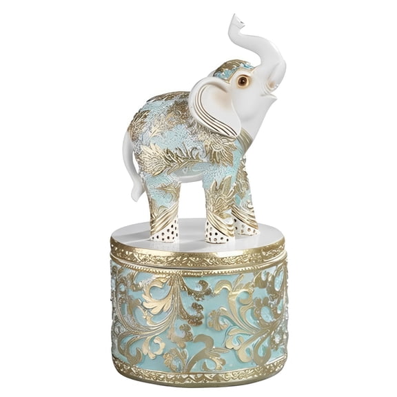 FC Design 7.25"H Thai Elephant Trinket Box in Baby Blue Statue Sculpture Ornament Decoration Home/Room Decor and Unique Gift Ideas for Housewarming, Holidays and Birthdays