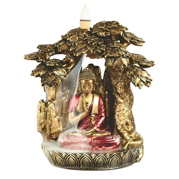 FC Design 7.5"H Buddha Under Tree Backflow Dcor Figurine Statue Sculpture Ornament Decoration Home/Room Decor and Unique Gift Ideas for Housewarming, Holidays and Birthdays