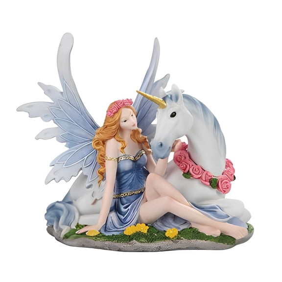 FC Design 7.5"H Fairy with Unicorn Figurine Statue Sculpture Ornament Decoration Home/Room Decor and Unique Gift Ideas for Housewarming, Holidays and Birthdays