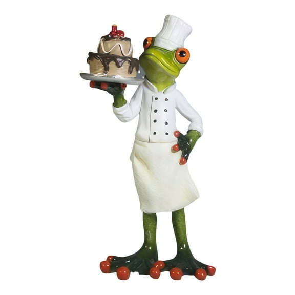 FC Design 7.5"H Frog Baker with Cake Figurine Statue Sculpture Ornament Decoration Home/Room Decor and Unique Gift Ideas for Housewarming, Holidays and Birthdays