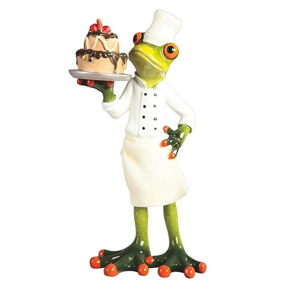 FC Design 7.5"H Frog the Chef with Cake Figurine Statue Sculpture Ornament Decoration Home/Room Decor and Unique Gift Ideas for Housewarming, Holidays and Birthdays
