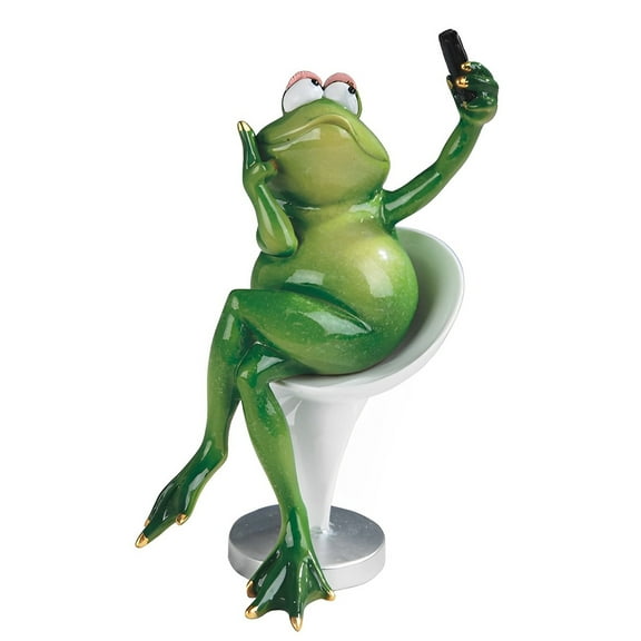 FC Design 7.5"H Frog Taking Selfie Picture Funny Animal Figurine Statue Sculpture Ornament Decoration Home/Room Decor and Unique Gift Ideas for Housewarming, Holidays and Birthdays