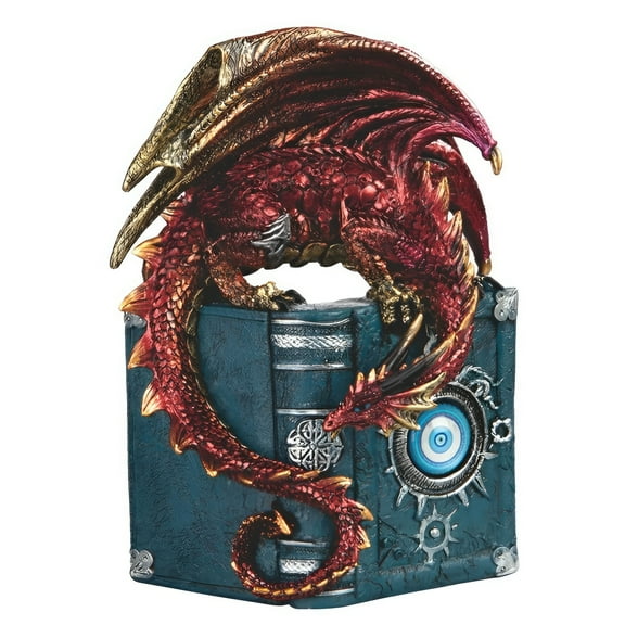 FC Design 7.5"H Red Dragon on a Book Figurine Statue Sculpture Ornament Decoration Home/Room Decor and Unique Gift Ideas for Housewarming, Holidays and Birthdays
