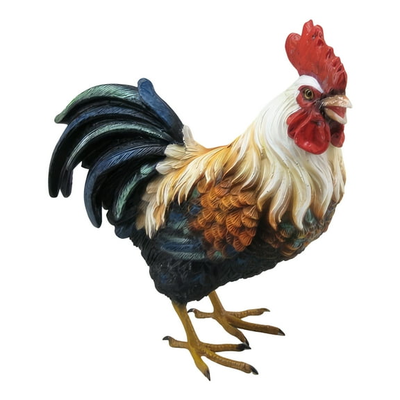FC Design 7.5"H White Head Rooster Figurine Statue Sculpture Ornament Decoration Home/Room Decor and Unique Gift Ideas for Housewarming, Holidays and Birthdays