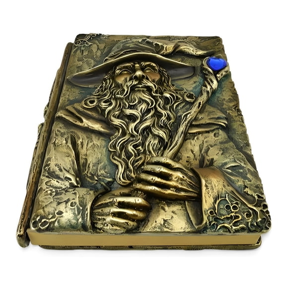 FC Design 7.5"W Bronze Color Notebook of Wizard Statue Sculpture Ornament Decoration Home/Room Decor and Unique Gift Ideas for Housewarming, Holidays and Birthdays