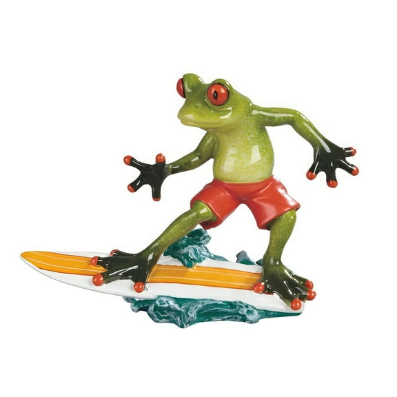 FC Design 7.5"W Frog Surfing Figurine Statue Sculpture Ornament Decoration Home/Room Decor and Unique Gift Ideas for Housewarming, Holidays and Birthdays