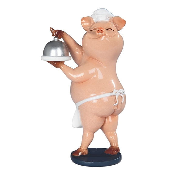 FC Design 7.75"H Piggy Chef Holding Tray Figurine Statue Sculpture Ornament Decoration Home/Room Decor and Unique Gift Ideas for Housewarming, Holidays and Birthdays