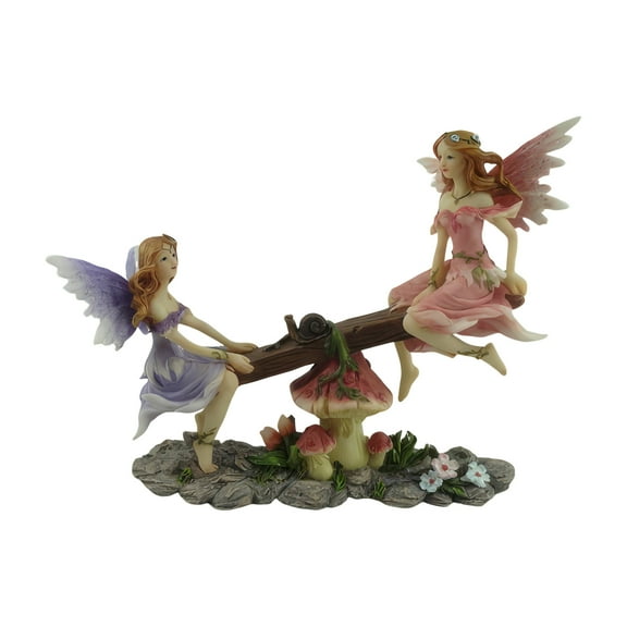 FC Design 7.75"W Pink and Purple Fairy on Seesaw Figurine Statue Sculpture Ornament Decoration Home/Room Decor and Unique Gift Ideas for Housewarming, Holidays and Birthdays