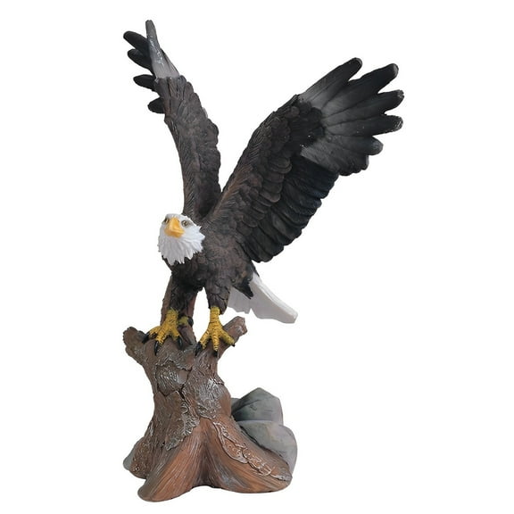 FC Design 7"H Eagle Landing on Tree Trunk Figurine Statue Sculpture Ornament Decoration Home/Room Decor and Unique Gift Ideas for Housewarming, Holidays and Birthdays