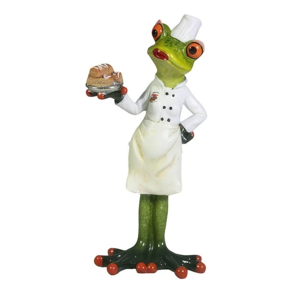 FC Design 7"H Frog Chef Serving Figurine Statue Sculpture Ornament Decoration Home/Room Decor and Unique Gift Ideas for Housewarming, Holidays and Birthdays