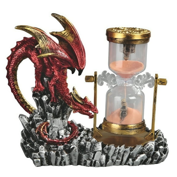 FC Design 7"W Red Dragon Hour Glass Statue Sculpture Ornament Decoration Home/Room Decor and Unique Gift Ideas for Housewarming, Holidays and Birthdays