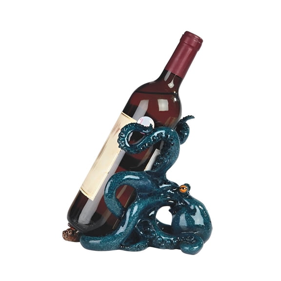 FC Design 8.25"W Blue Octopus Wine Rack Bottle Holder Dining Room Figurine Statue Sculpture Ornament Decoration Home/Room Decor and Unique Gift Ideas for Housewarming, Holidays and Birthdays