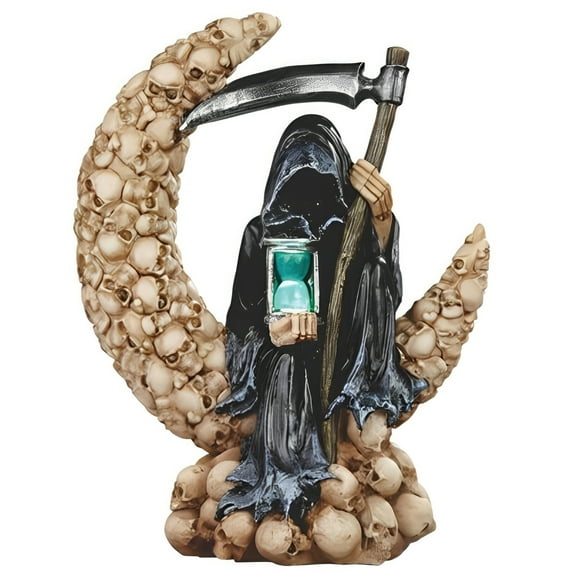 FC Design 8.5"H LED Santa Muerte on Moon Figurine Statue Sculpture Ornament Decoration Home/Room Decor and Unique Gift Ideas for Housewarming, Holidays and Birthdays