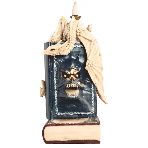 FC Design 8.75"H Ivory Dragon on Book of Dead Backflow Dcor Figurine Statue Sculpture Ornament Decoration Home/Room Decor and Unique Gift Ideas for Housewarming, Holidays and Birthdays