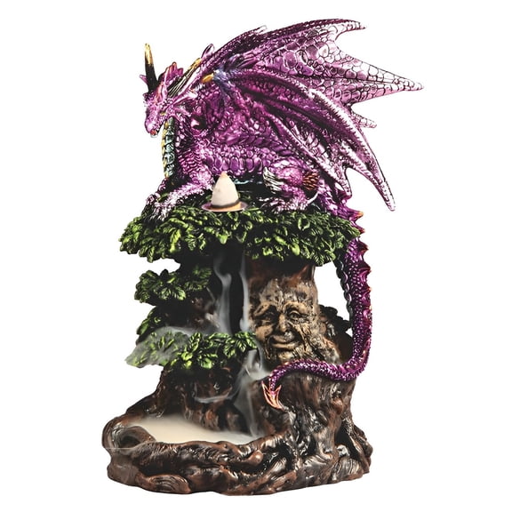 FC Design 8.75"H Purple Dragon with Tree Genie Backflow Statue Sculpture Ornament Decoration Home/Room Decor and Unique Gift Ideas for Housewarming, Holidays and Birthdays