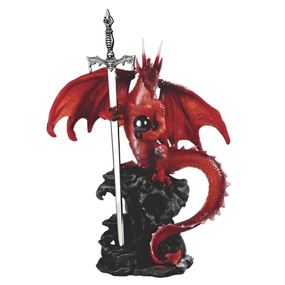 FC Design 8.75"H Red Dragon with Sword Figurine Statue Sculpture Ornament Decoration Home/Room Decor and Unique Gift Ideas for Housewarming, Holidays and Birthdays