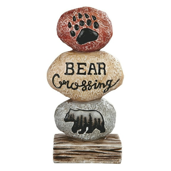 FC Design 8"H Bear on Stone Figurine Statue Sculpture Ornament Decoration Home/Room Decor and Unique Gift Ideas for Housewarming, Holidays and Birthdays