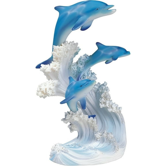 FC Design 8"H Dolphins Swimming in The Waves Figurine Statue Sculpture Ornament Decoration Home/Room Decor and Unique Gift Ideas for Housewarming, Holidays and Birthdays