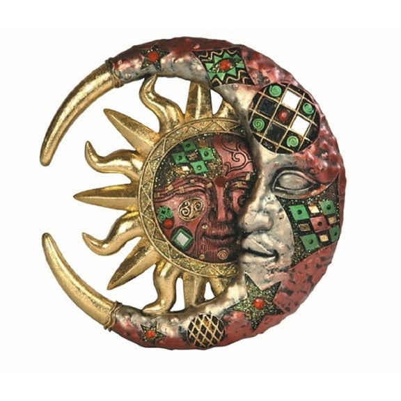FC Design 8"H Mosaic Sun and Moon Celestial Wall Decor Home Decoration