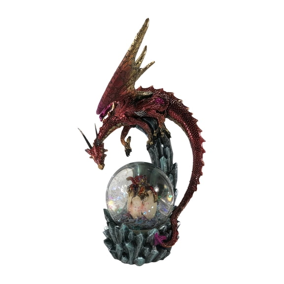 FC Design 8"H Red Dragon on Snow Globe Statue Sculpture Ornament Decoration Home/Room Decor and Unique Gift Ideas for Housewarming, Holidays and Birthdays