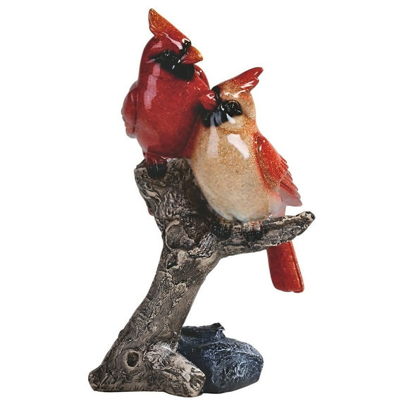FC Design 8"H Red Northern Cardinal Couple Standing on Tree Trunk Figurine Statue Sculpture Ornament Decoration Home/Room Decor and Unique Gift Ideas for Housewarming, Holidays and Birthdays