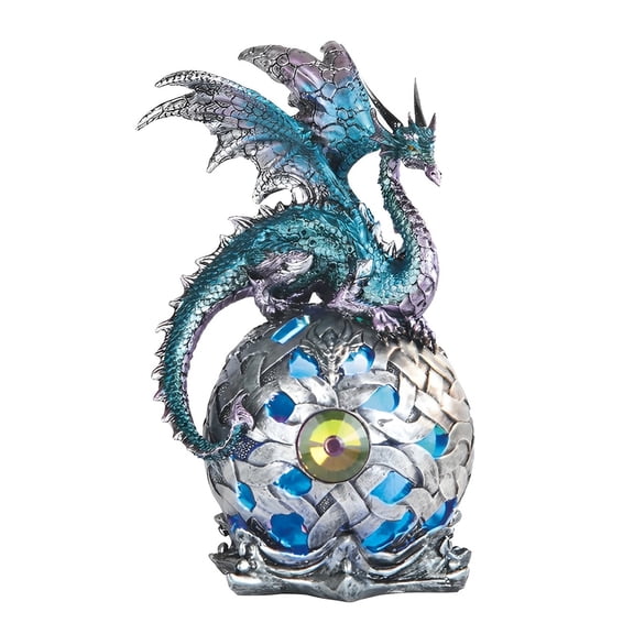 FC Design 8"H Turquoise Dragon On Light Up LED Orb Figurines Statue Sculpture Ornament Decoration Home/Room Decor and Unique Gift Ideas for Housewarming, Holidays and Birthdays