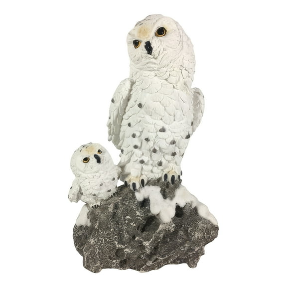 FC Design 9.5"H Snow Owl with Baby Figurine Statue Sculpture Ornament Decoration Home/Room Decor and Unique Gift Ideas for Housewarming, Holidays and Birthdays