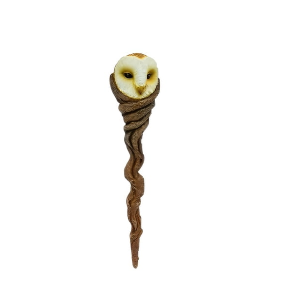 FC Design 9.5" Long Barn Owl Wand Statue Sculpture Ornament Decoration Home/Room Decor and Unique Gift Ideas for Housewarming, Holidays and Birthdays