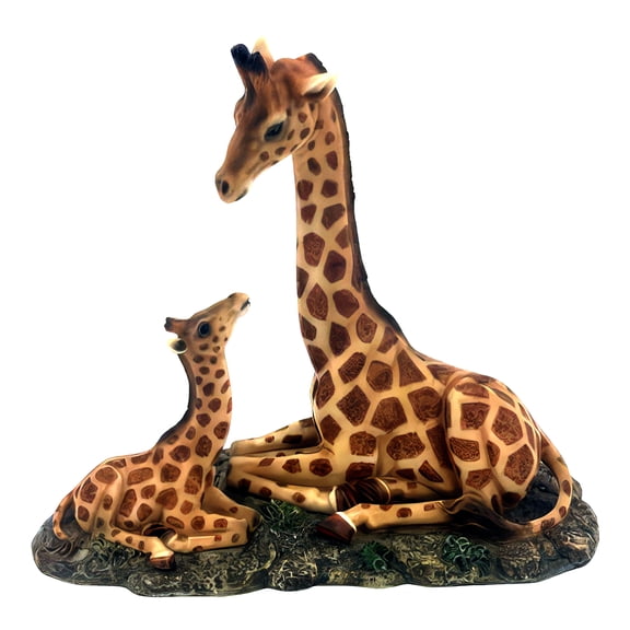 FC Design 9.5"W Giraffe with Cub Sitting Figurine Statue Sculpture Ornament Decoration Home/Room Decor and Unique Gift Ideas for Housewarming, Holidays and Birthdays