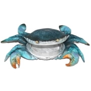 FC Design 9.75"W Blue Crab Trinket Box Statue Sculpture Ornament Decoration Home/Room Decor and Unique Gift Ideas for Housewarming, Holidays and Birthdays