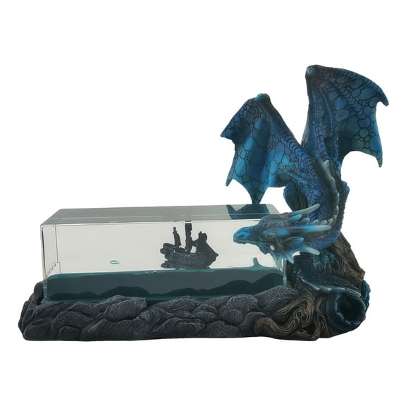 FC Design 9.75"W Blue Dragon Guarding a Ship in Bottle Figurine Statue Sculpture Ornament Decoration Home/Room Decor and Unique Gift Ideas for Housewarming, Holidays and Birthdays