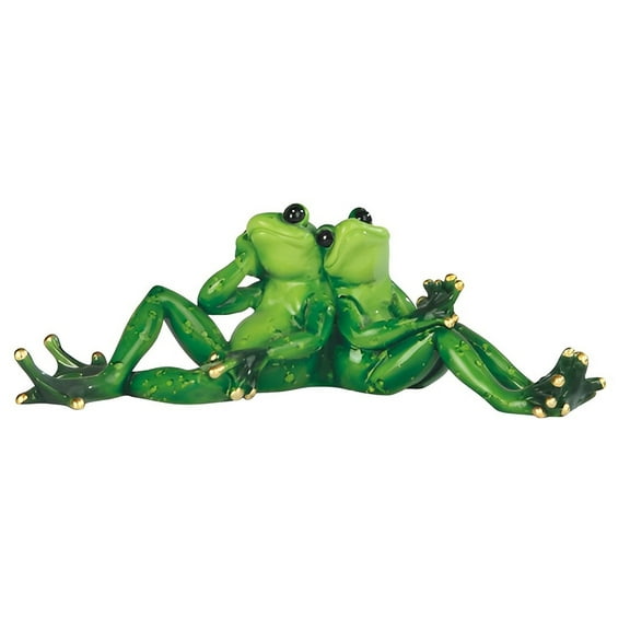 FC Design 9"W Happy Frog Couple Leaning Back to Back Animal Figurine Statue Sculpture Ornament Decoration Home/Room Decor and Unique Gift Ideas for Housewarming, Holidays and Birthdays