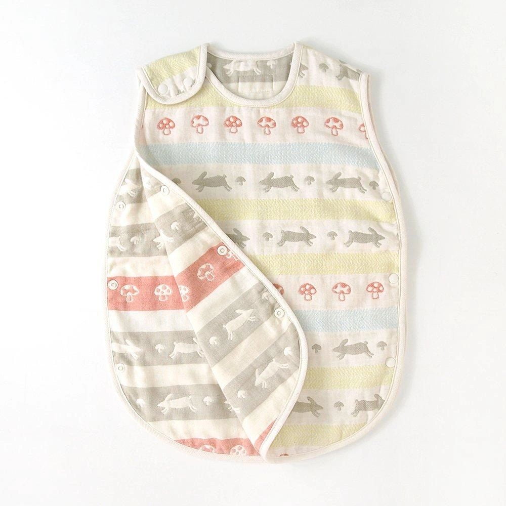 FC Design Six-Layered Gauze Sleeping Bag Wearable Blankets - Bunny (0-3Y)