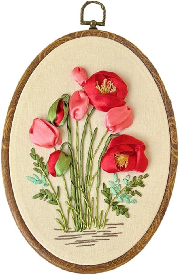 FCEmbroidery Starter Kit for Beginners, 3D Ribbon Embroidery Kit