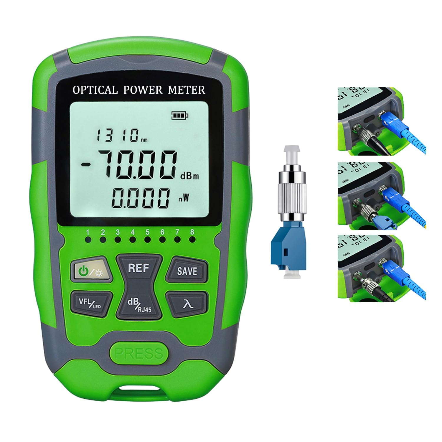 FCFiber Optic Tester Rechargeable Fiber Light Power Meter FC/SC/ST