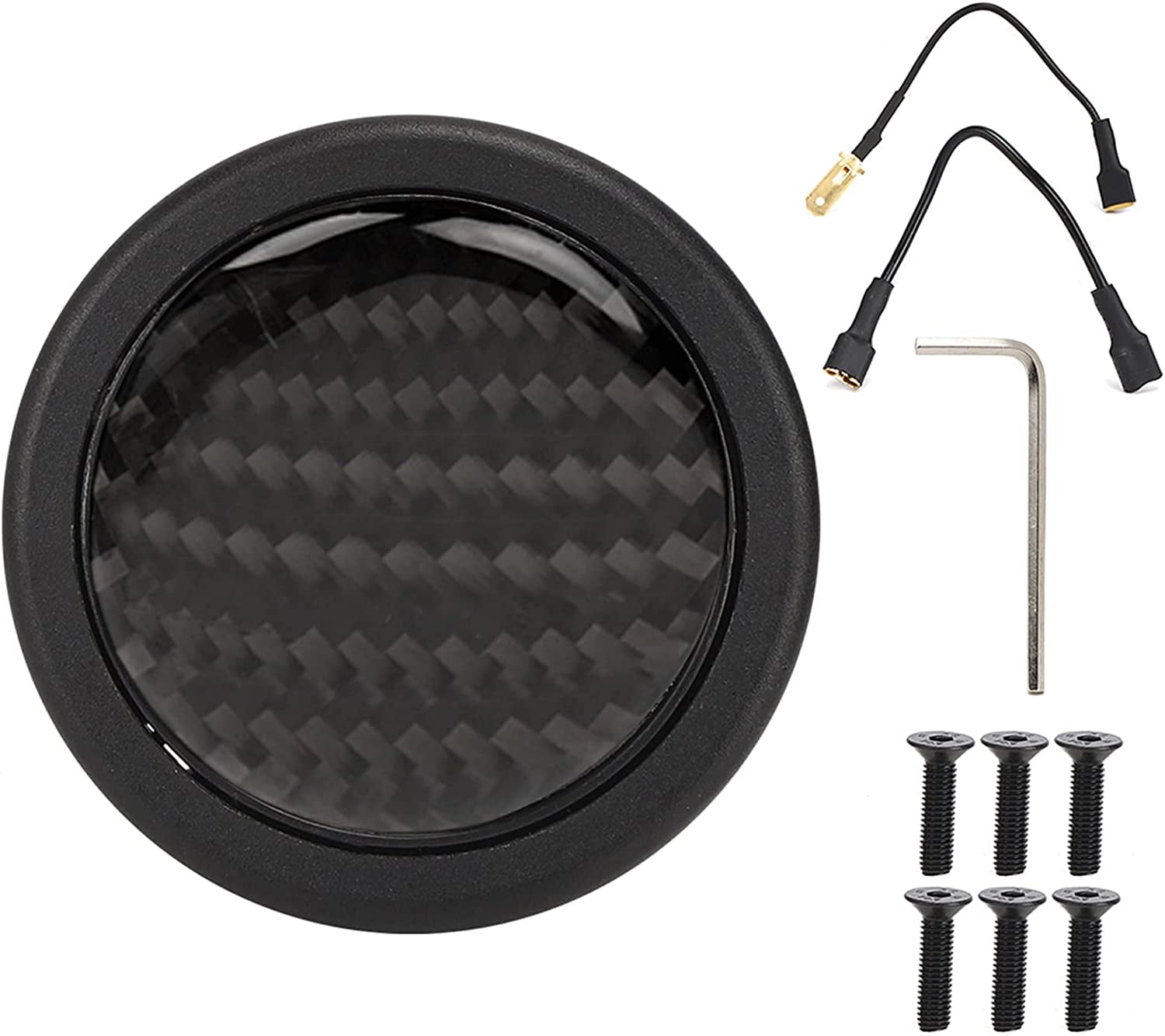 FCHorn Button, Carbon Fiber Horn Push Button Kit for 6 Bolts for