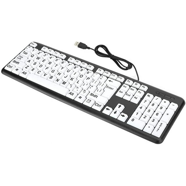 FCLarge Print Computer Keyboard Wired Large Letter Key Keyboard USB