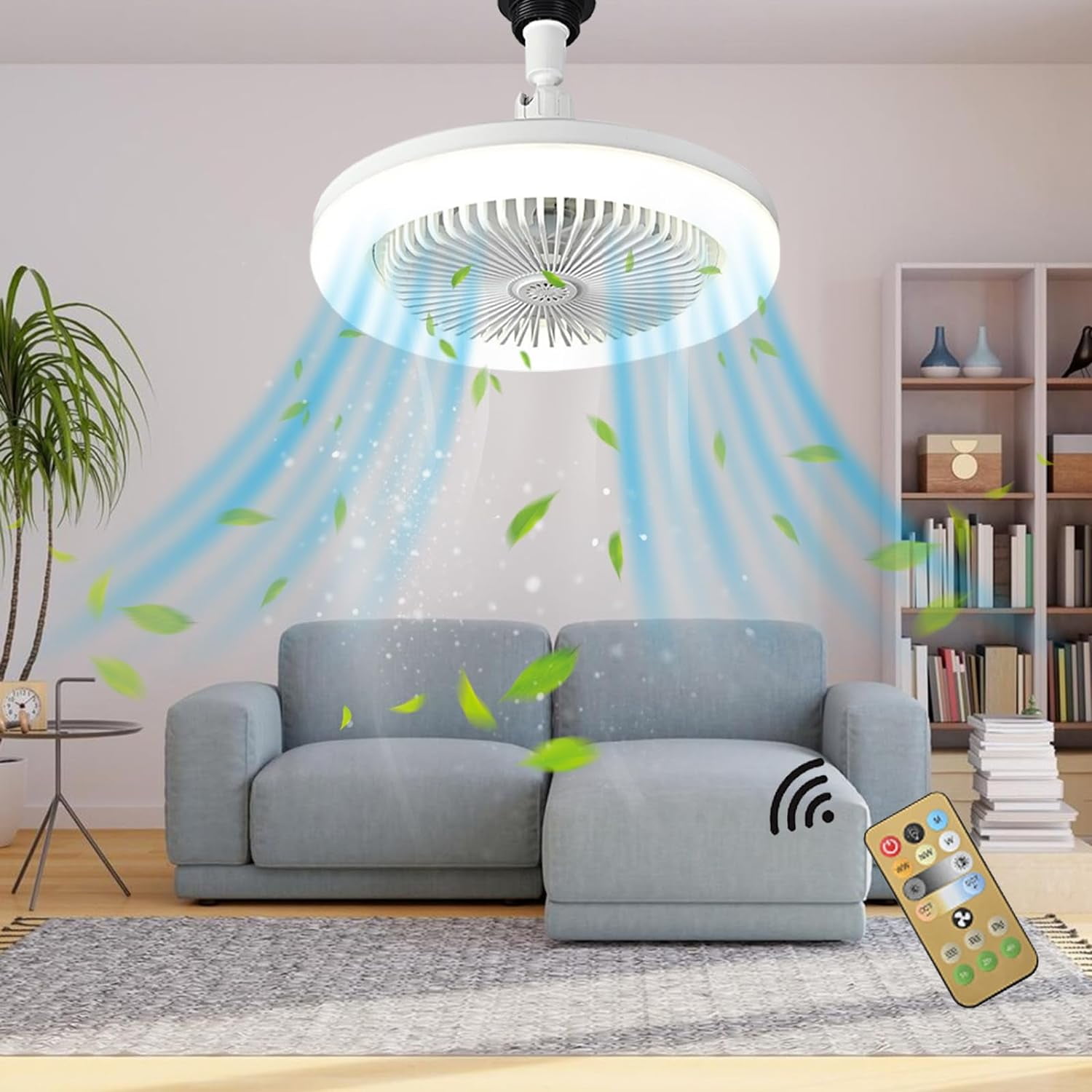 FCLow Profile Ceiling Fans with Lights and Remote, 3000K6500K LED Fan