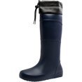FCMens Waterproof Mid Calf Rain Boots Elastic Drawstring Rubber Rain