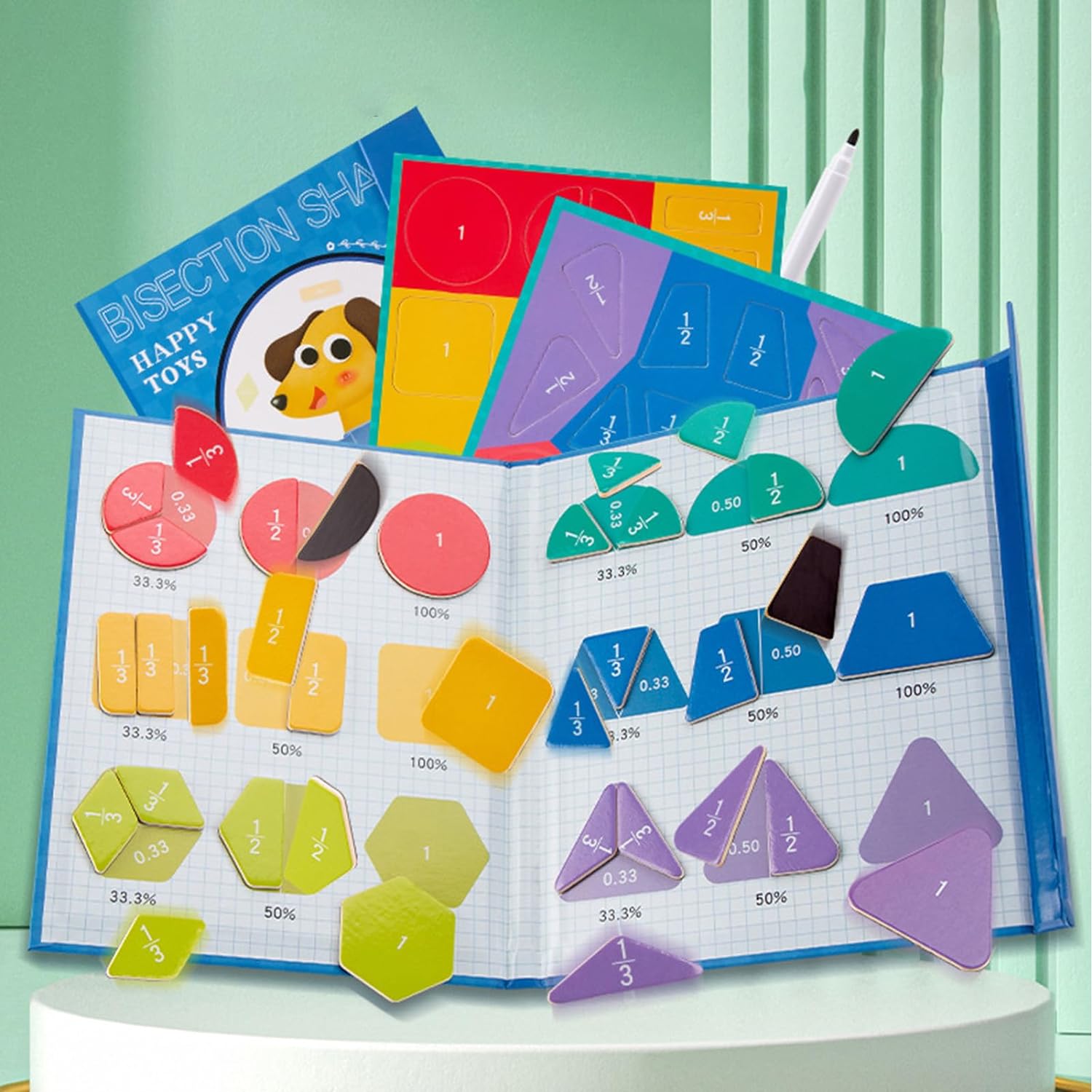 FCMontessori Book Fraction Puzzle Fraction