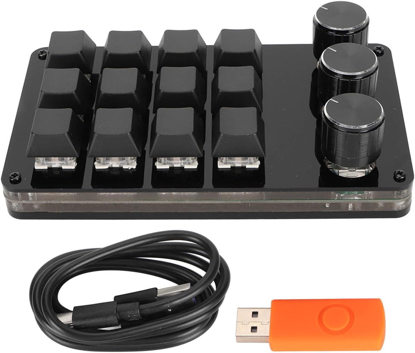 FCOne Handed Macro Mechanical Keyboard, Mini 12 Key Programmable