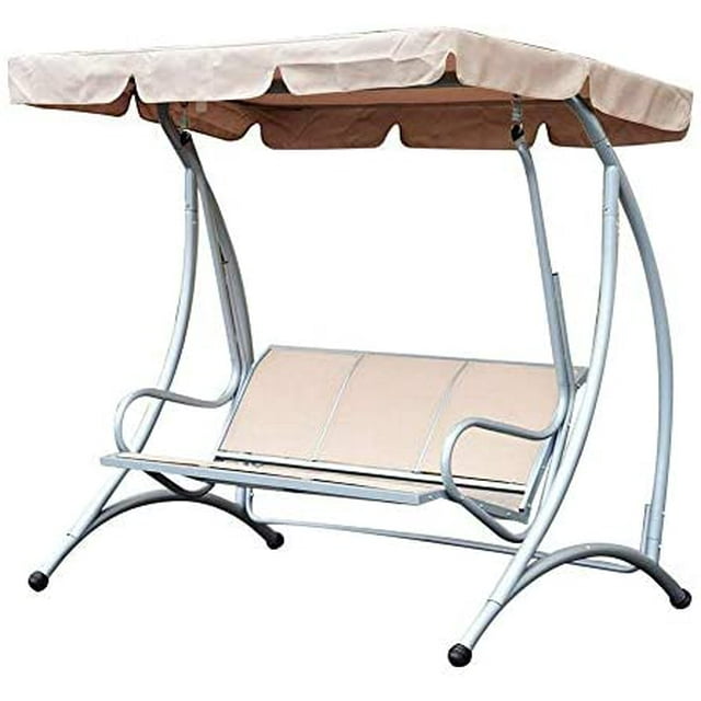FCOutdoor Swing Canopy, 3 Seat Chair Top Cover Swing Canopy Waterproof