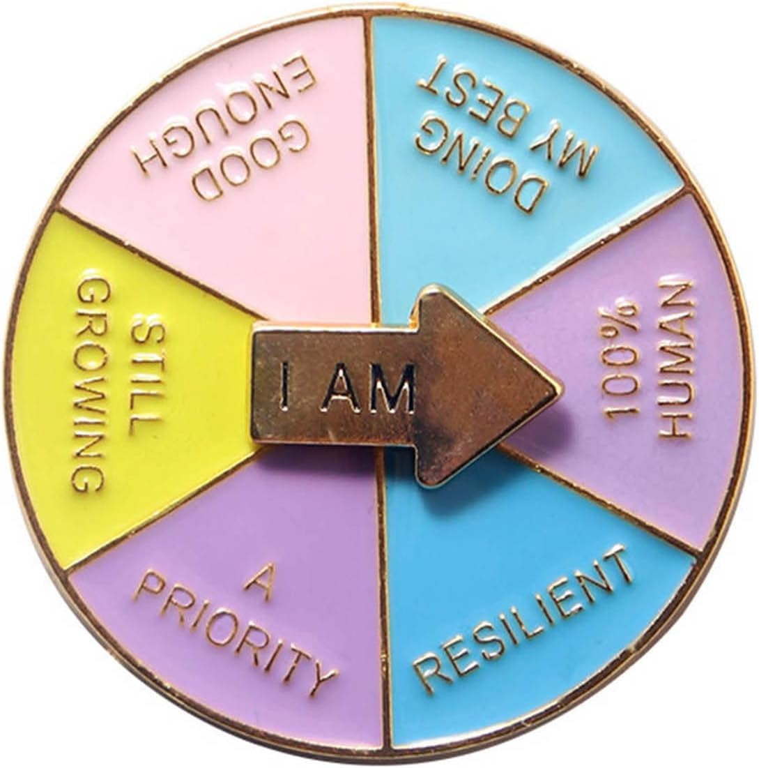 FC-Pin Brooch Creative Rotating Disc Lapel Pin Feelings Wheel Alloy ...