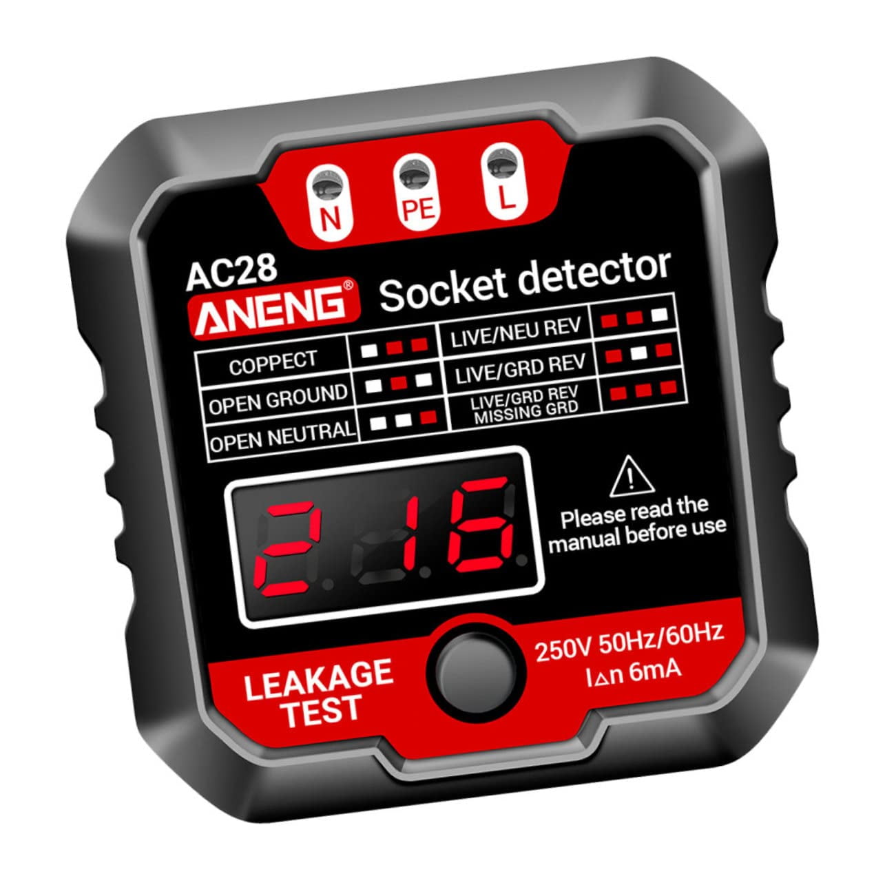 FCPower Outlet Tester Voltage Tester Circuit Tester Electrical Outlet Tester Electrical Testing