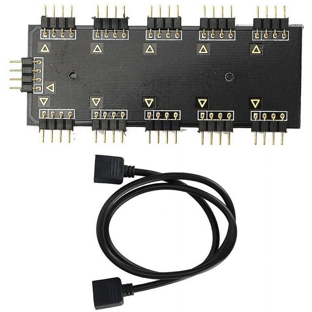 FCRGB LED Splitter Hub, Computer 10Channel RGB Hub PC MOD Motherboard