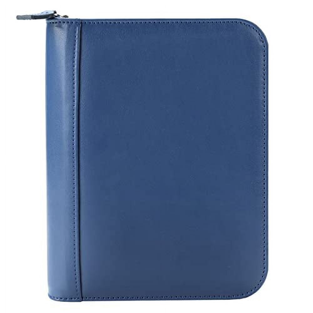 FC Signature Binder Leather Zipper Binder For Planners Blue