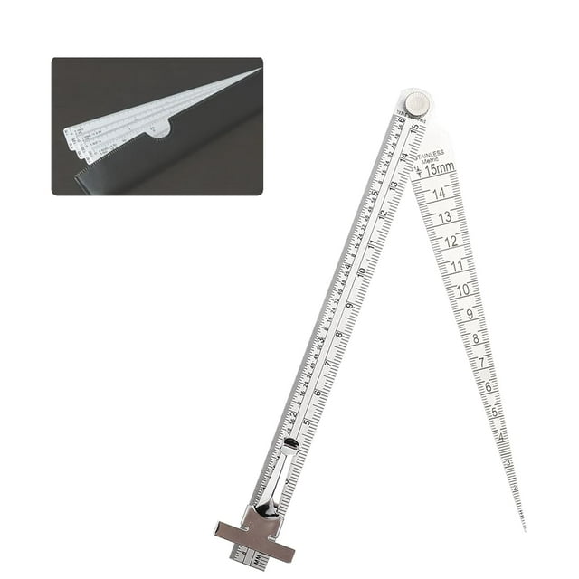 FCStainless Steel Welding Taper Gap Gauge, Depth Ruler Hole Inspection
