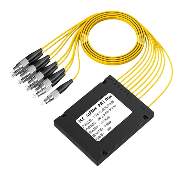 FC/UPC Fiber Optic Splitter Box PLC Splitter ABS Box Fiber Optical Splitter Fiber Optic Splitter Box 1/8,1 x Fiber Optic Splitter Box,Black